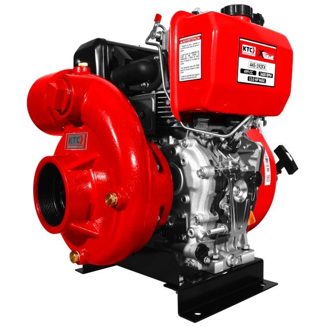 KTC Motobomba Diésel Alta Presión Hierro 4.0 X 4.0 15.0Hp - 532cc Max 3300L/min H42m Arranque Eléctrico