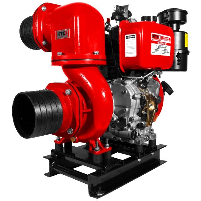 KTC Motobomba Diésel Alta Presión Hierro 6.0 X 6.0 13.0Hp - 499cc Max 3100L/min H27m Arranque Eléctrico