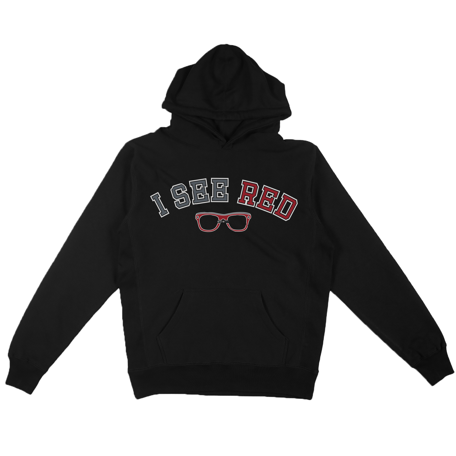 "I See Red" Varsity Hoodie (Black)