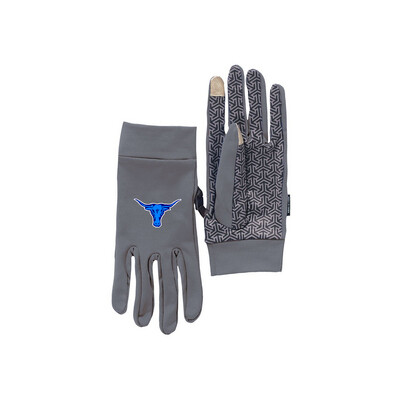 Adult Gray Performance Gloves W/ Peabody Tanner Bull