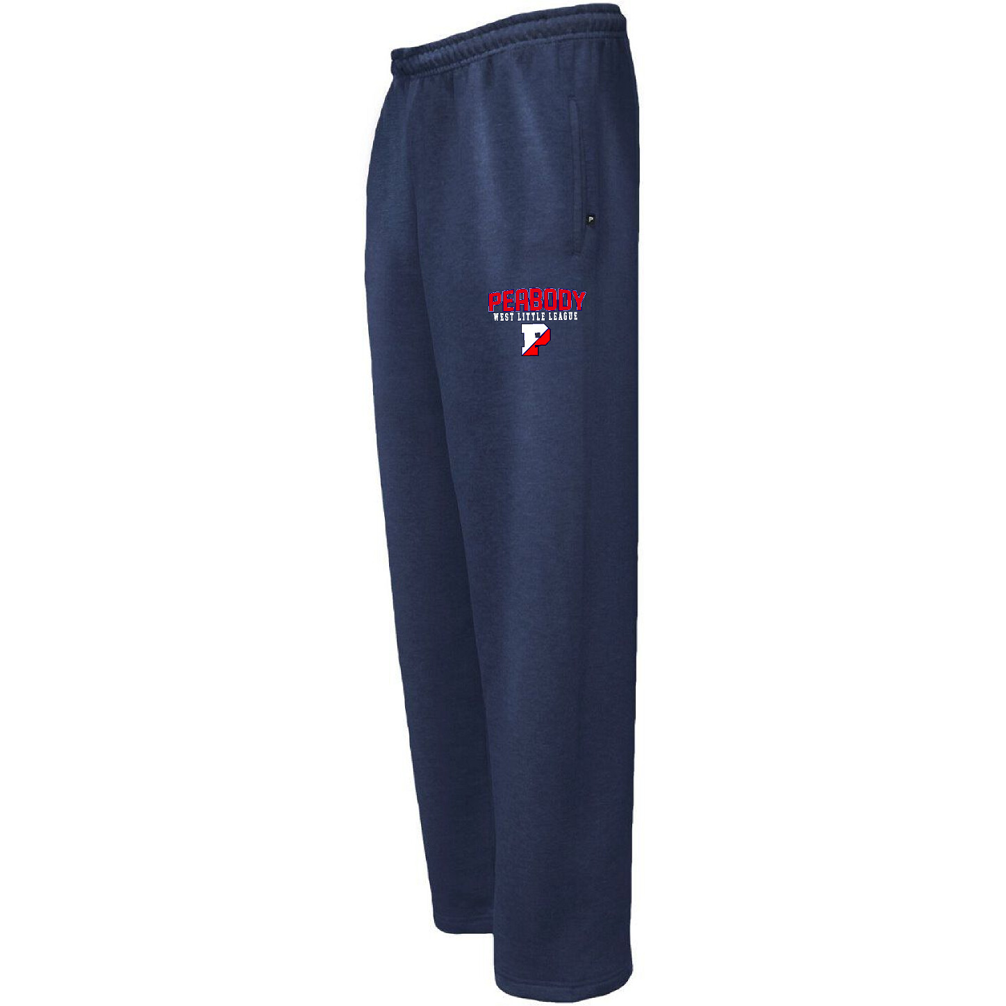 Pennant Brand Peabody West Little League Embroidered Open Bottom Sweatpant W/ Pocket