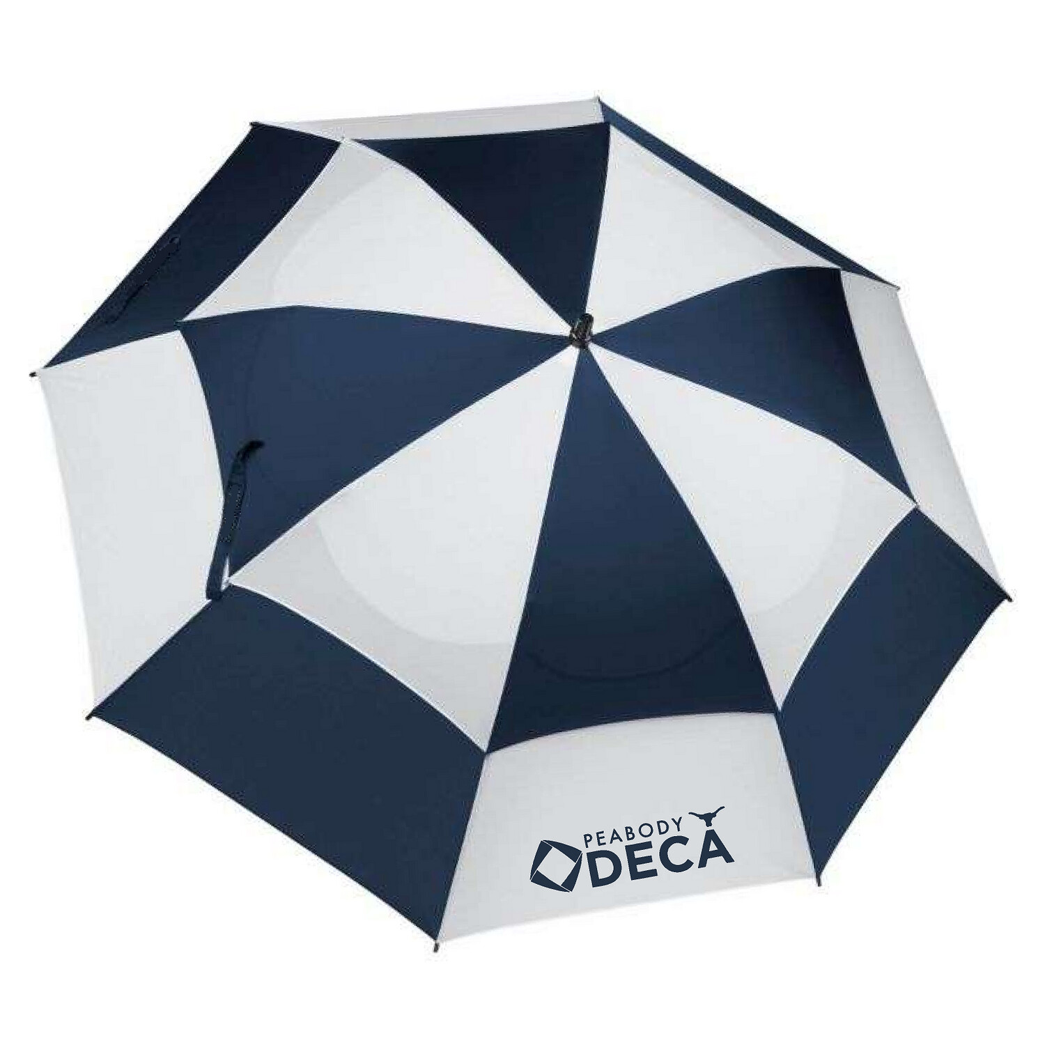 60" Navy Blue & White Peabody DECA Golf Umbrella