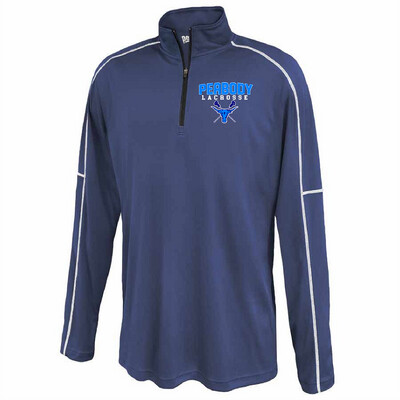 Pennant Brand Performance 1/4 Zip W/ Embroidered Peabody Girls Youth Lacrosse Logo