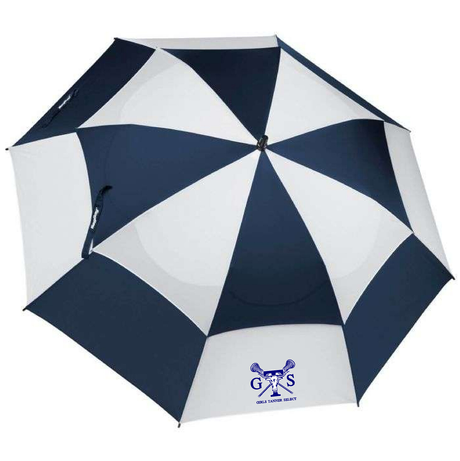 60" Navy Blue & White GTS - Girls Tanner Select Lacrosse Golf Umbrella