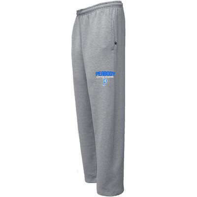 Embroidered Pennant Brand Peabody Little League Open Bottom Sweatpants W/ Pocket