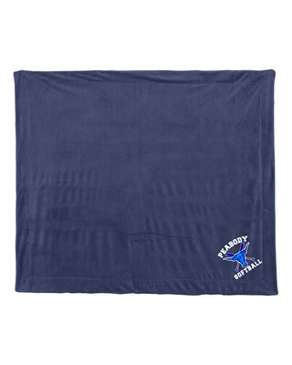 Alpine Fleece - Micro Mink Sherpa Blanket W/ Peabody Softball Embroidered Logo