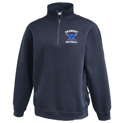Pennant Brand Peabody Softball Embroidered 1/4 Zip Sweatshirt