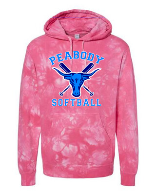 Independent Brand Peabody Softball Tie Dye Hooded Sweatshirt