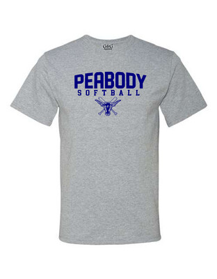 Unisex Youth & Adult 50/50 Dri-Power Peabody Navy Softball T-Shirt 1.0