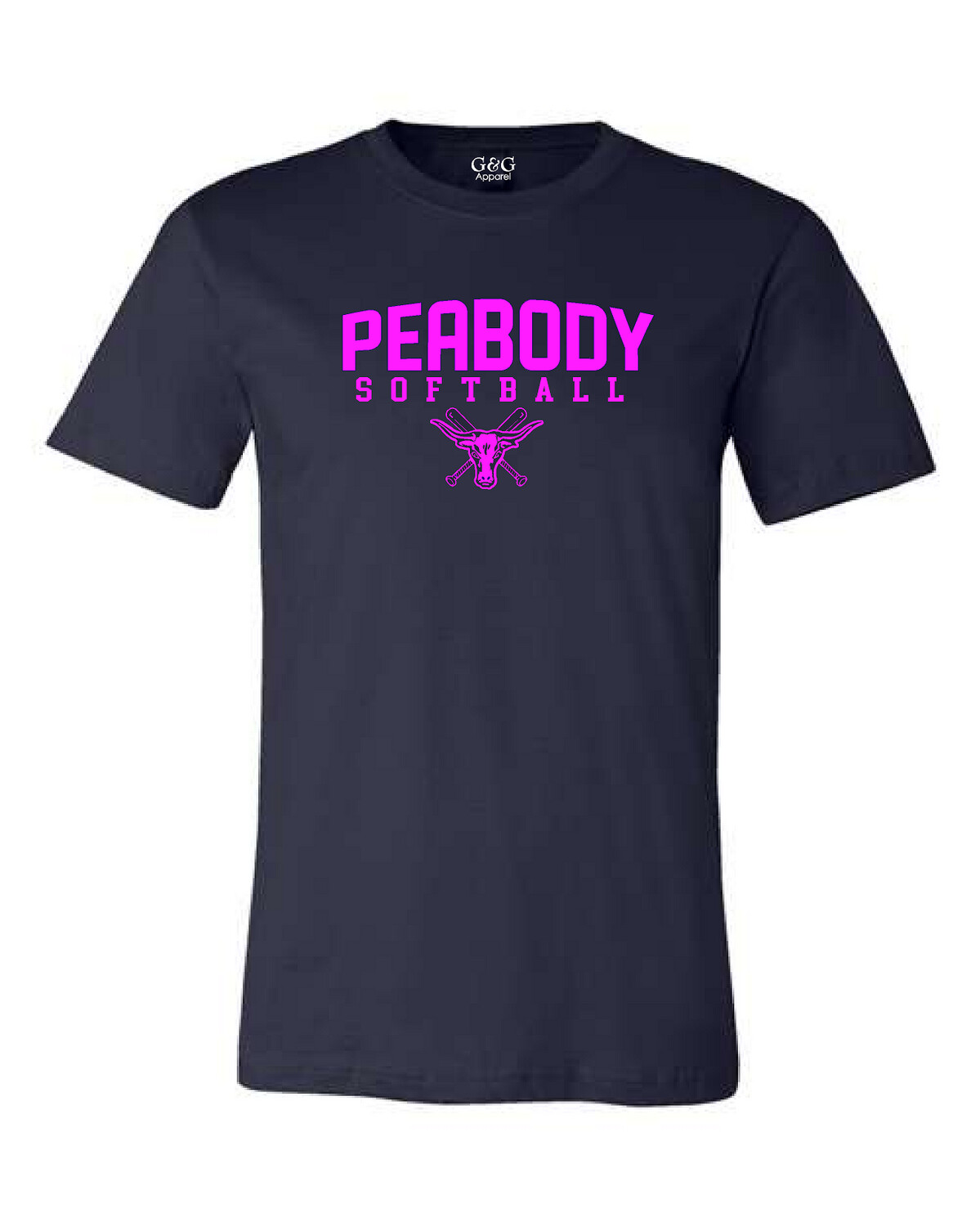Unisex Youth & Adult 50/50 Dri-Power Peabody Pink Softball T-Shirt 1.0
