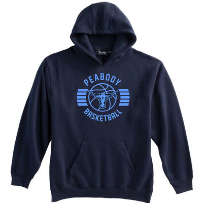 Limited Pennant Brand Peabody Basketball Metallic Marine Blue Hooded Sweatshirt