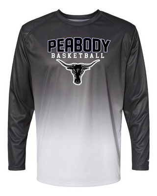 Limited Badger Black & White Dri -Fit Long Sleeve Performance Shirt W/ Peabody Basketball Logo 1.0