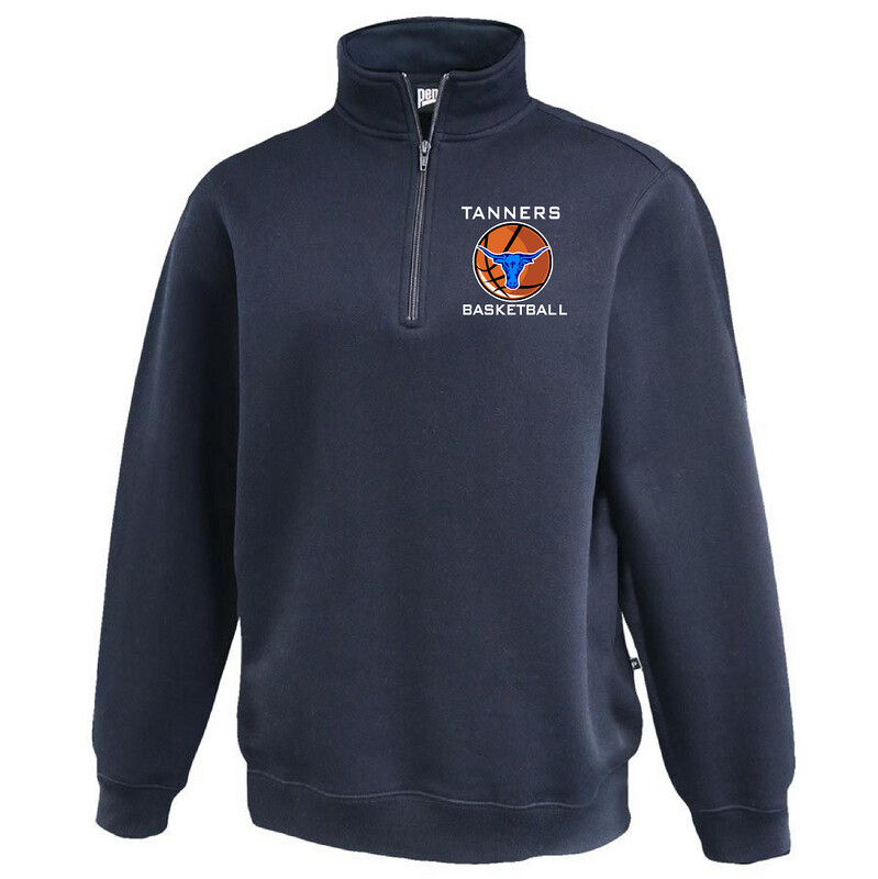 Pennant Brand Peabody Basketball Embroidered 1/4 Zip Sweatshirt in Navy