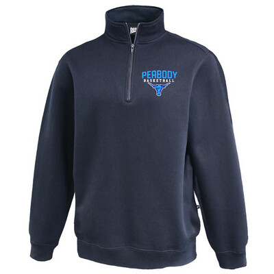 Pennant Brand Peabody Basketball Embroidered 1/4 Zip Sweatshirt in Navy 1.0