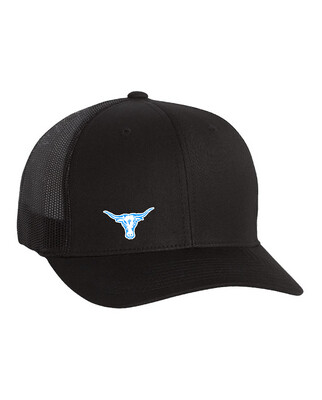 Embroidered Tanners Small Bull Black Snap Back Trucker Cap OSFM