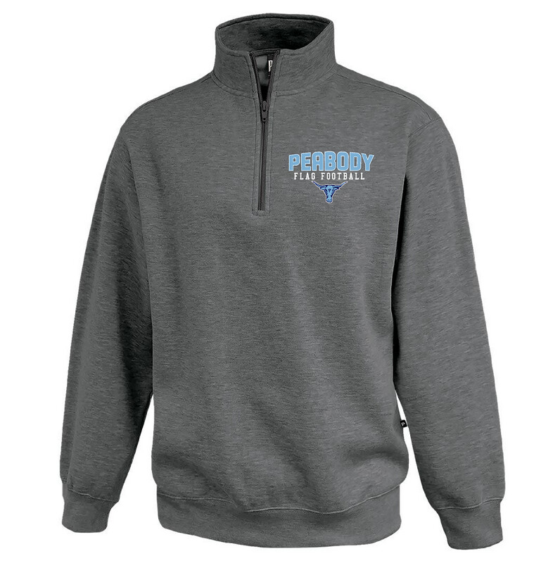 Embroidered Pennant Brand Peabody High Flag Football 1/4 Zip Sweatshirt