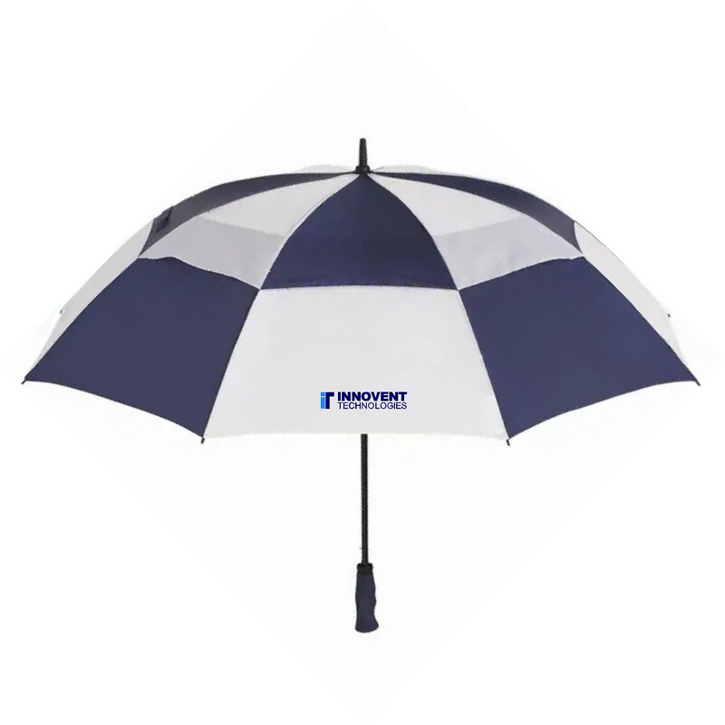 60" Navy Blue & White Innovent Technologies Golf Umbrella