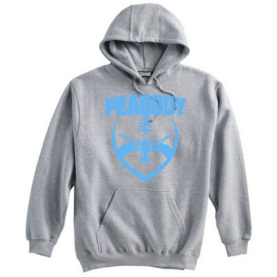 GREY & CAROLINA - Pennant Brand 10oz Peabody High Football Hooded Sweatshirt
