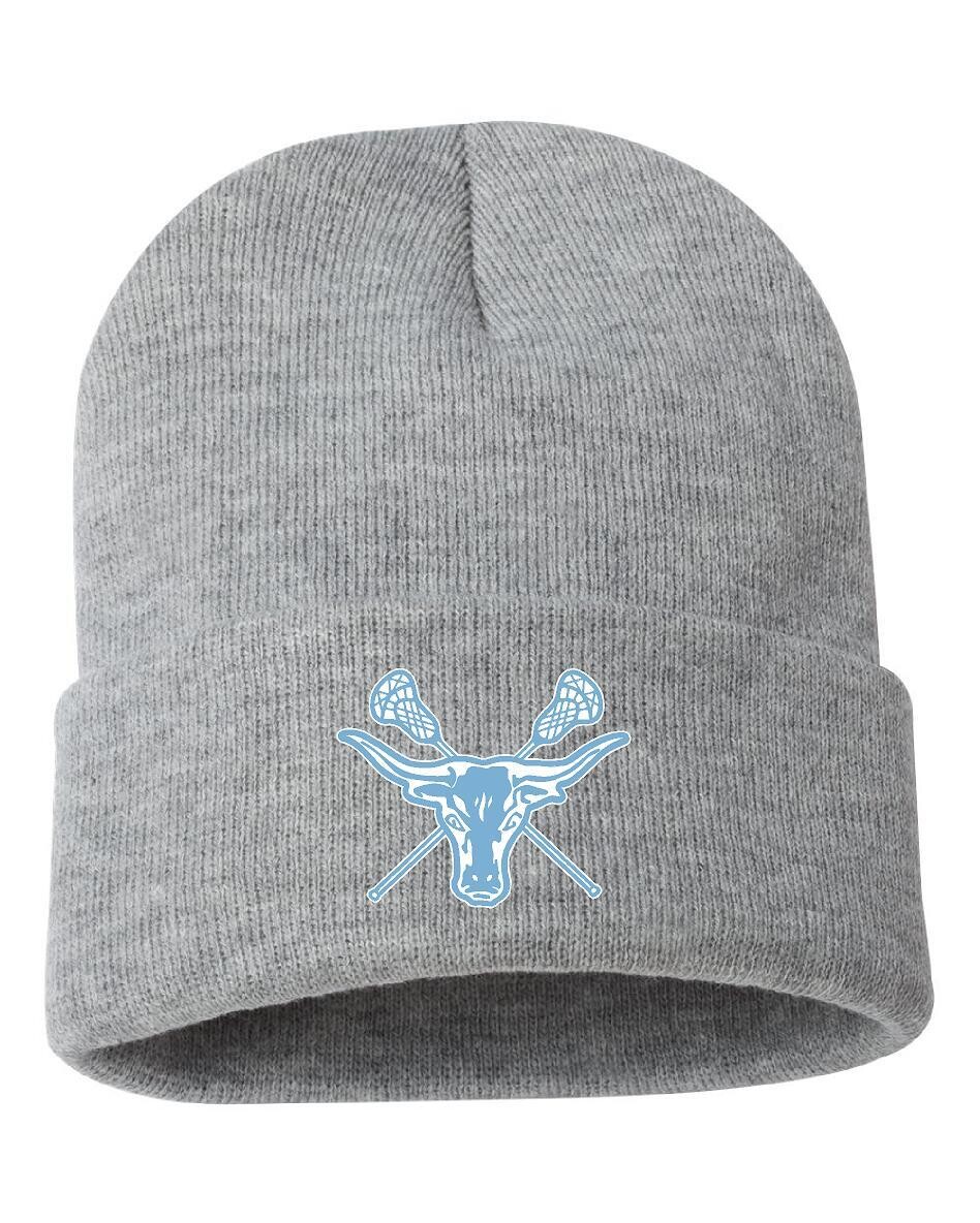12" Knit Beanie W/ Embroidered Peabody High Girls Lacrosse Tanner Bull