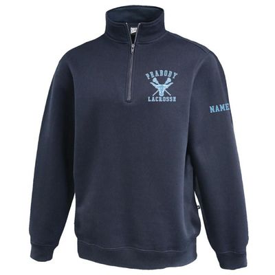 Pennant Brand 1/4 Zip Sweatshirt W/Printed Left Chest Peabody High School Girls Lacrosse Logo