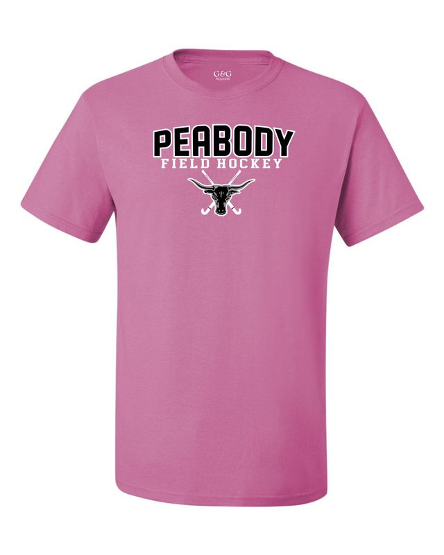 Pink Azalea Youth & Adult Peabody High Field Hockey 50/50 Cotton Polyester Dri-Power Blend T-Shirt