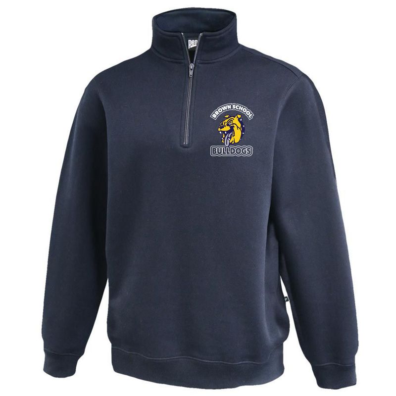 Pennant Brand Brown School 1/4 Zip Sweatshirt - Color: Navy