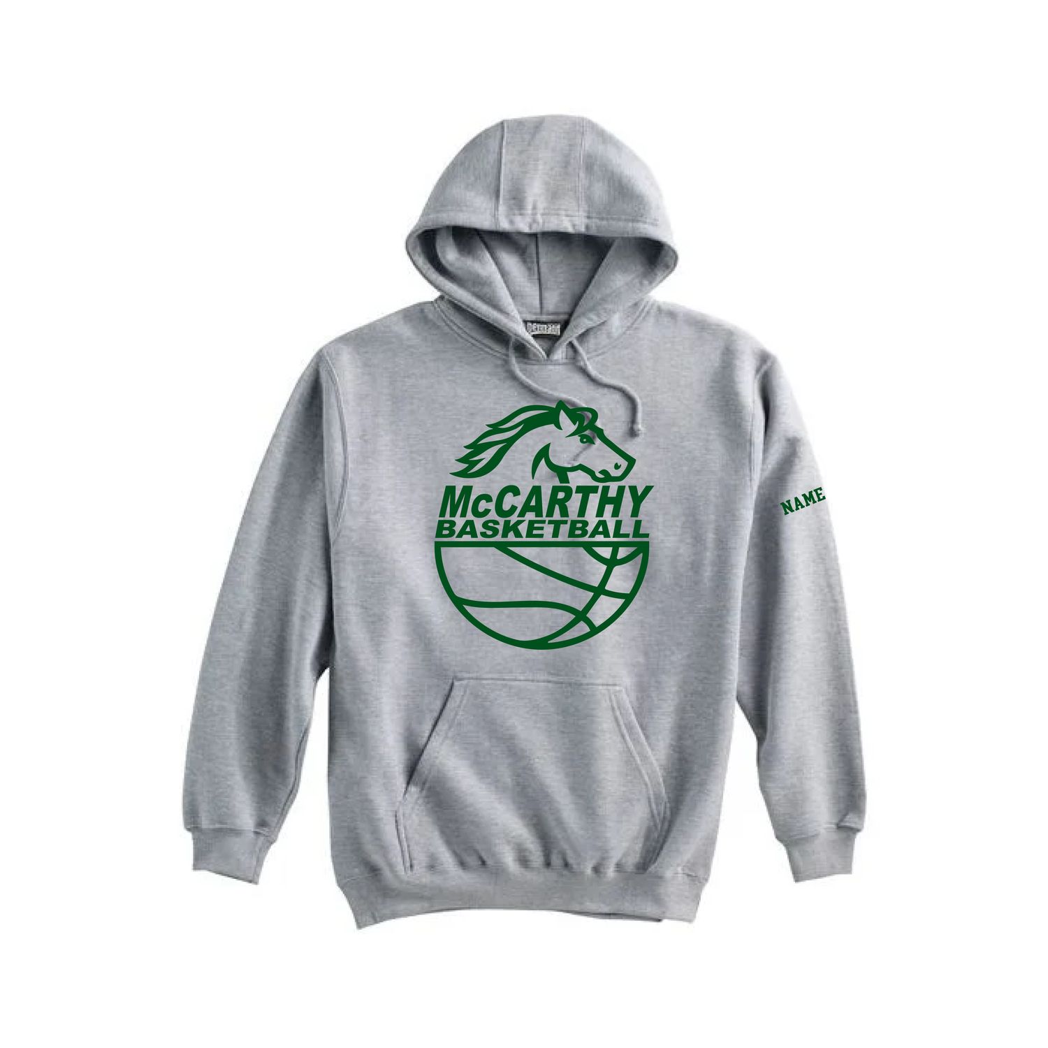 Pennant Brand 10oz McCarthy Mustangs PEBL Basketball Team Hooded Sweatshirt