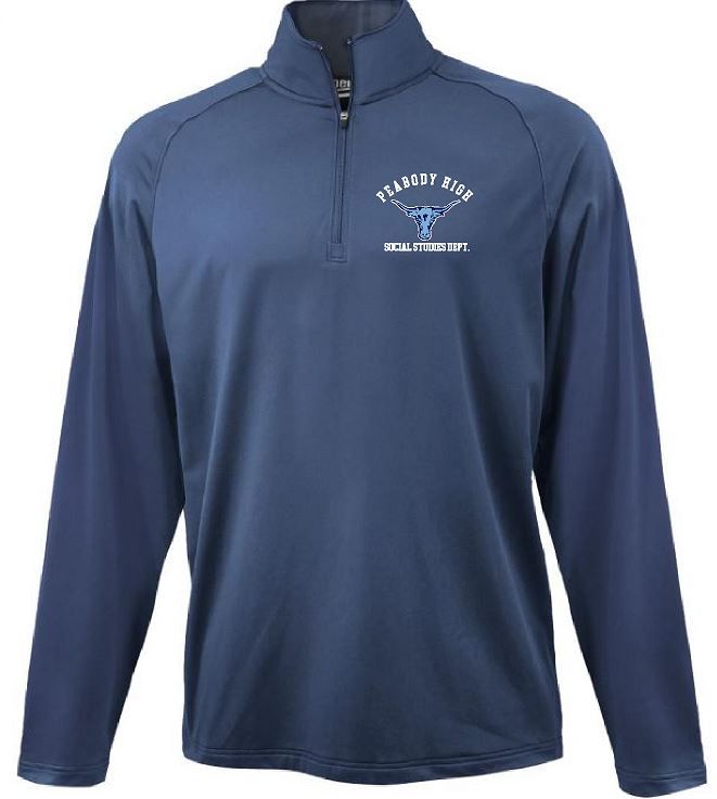 Embroidered Pennant Brand Diplomat Peabody High Social Studies 1/4 Zip Mid-Weight Shirt