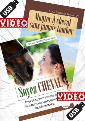 Pack 1 vidéo "Soyez Cheval" + 1 vidéo "Monter à cheval sans jamais tomber" - Produit numérique sur clef USB (livraison uniquement en France métropolitaine)