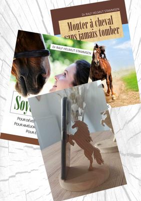 NOUVEAU ! Pack 1 support téléphonique cheval + 2 livres "Soyez cheval" + "Monter à cheval sans jamais tomber" grand format