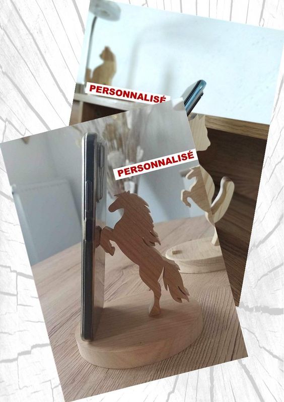Pack 1 support téléphonique cheval + 1 support téléphonique chat  Personnalisé