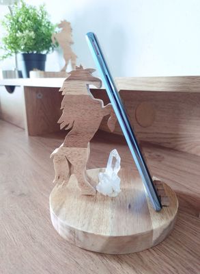 Support téléphonique cheval - Cristal de roche