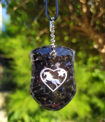 Collier Cheval - Obsidienne noire