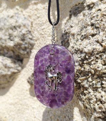Collier Licorne - Améthyste