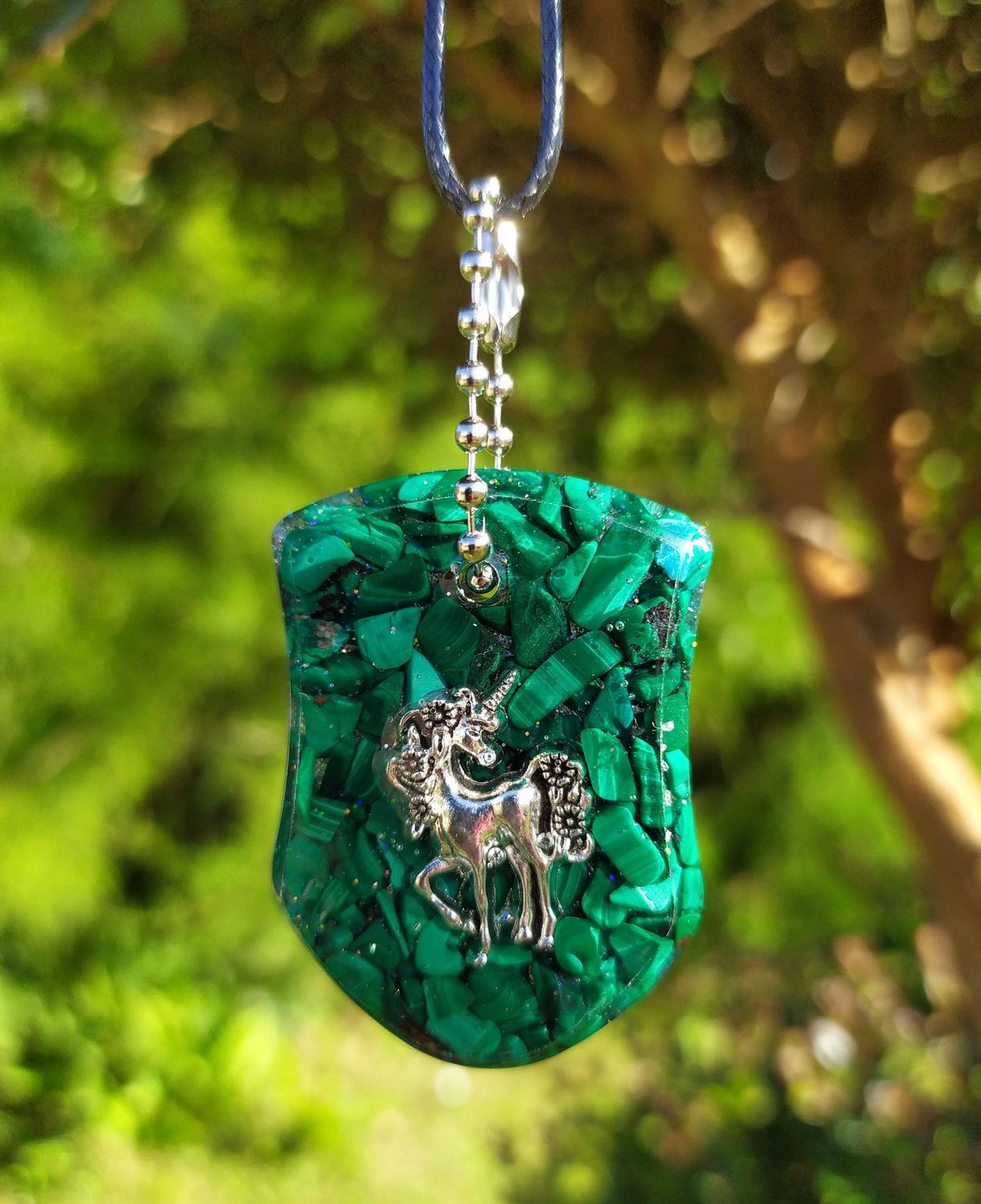 Collier Licorne - Malachite