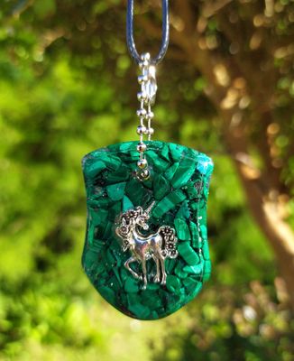Collier Licorne - Malachite