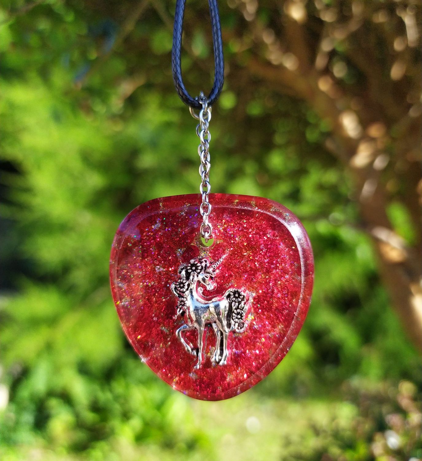 Collier Licorne - Quartz rouge