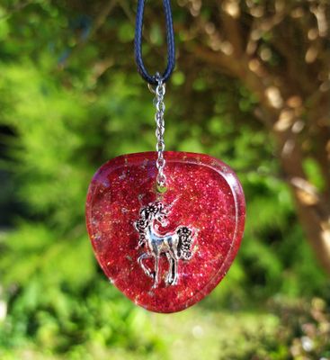 Collier Licorne - Quartz rouge