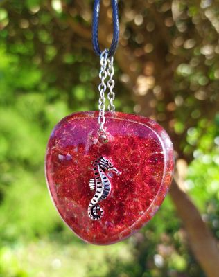 Collier Hippocampe - Quartz rouge