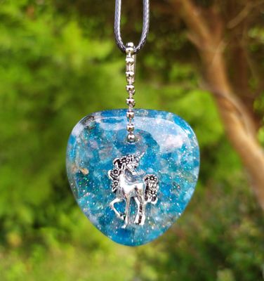 Collier Licorne - Apatite bleue