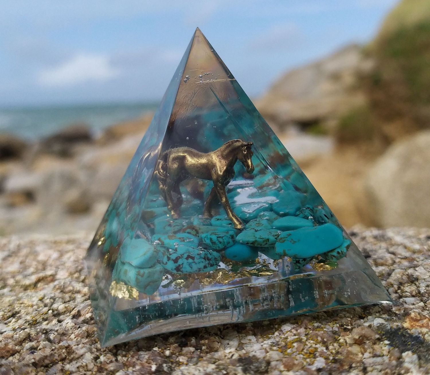Pyramide équestre - Cheval et Turquoise