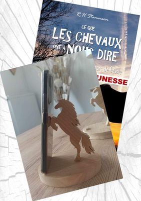 Pack 1 support téléphonique cheval + "Ce que les chevaux ont à nous dire - Au secours de Cassie "