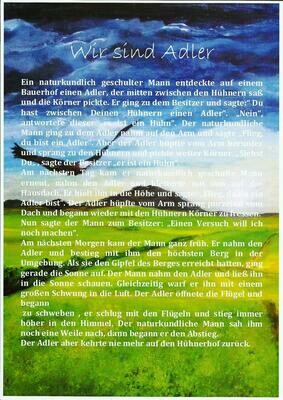 Plakat "Wir sind Adler" DIN A 4 Versandkostenfrei innerhalb Deutschlands