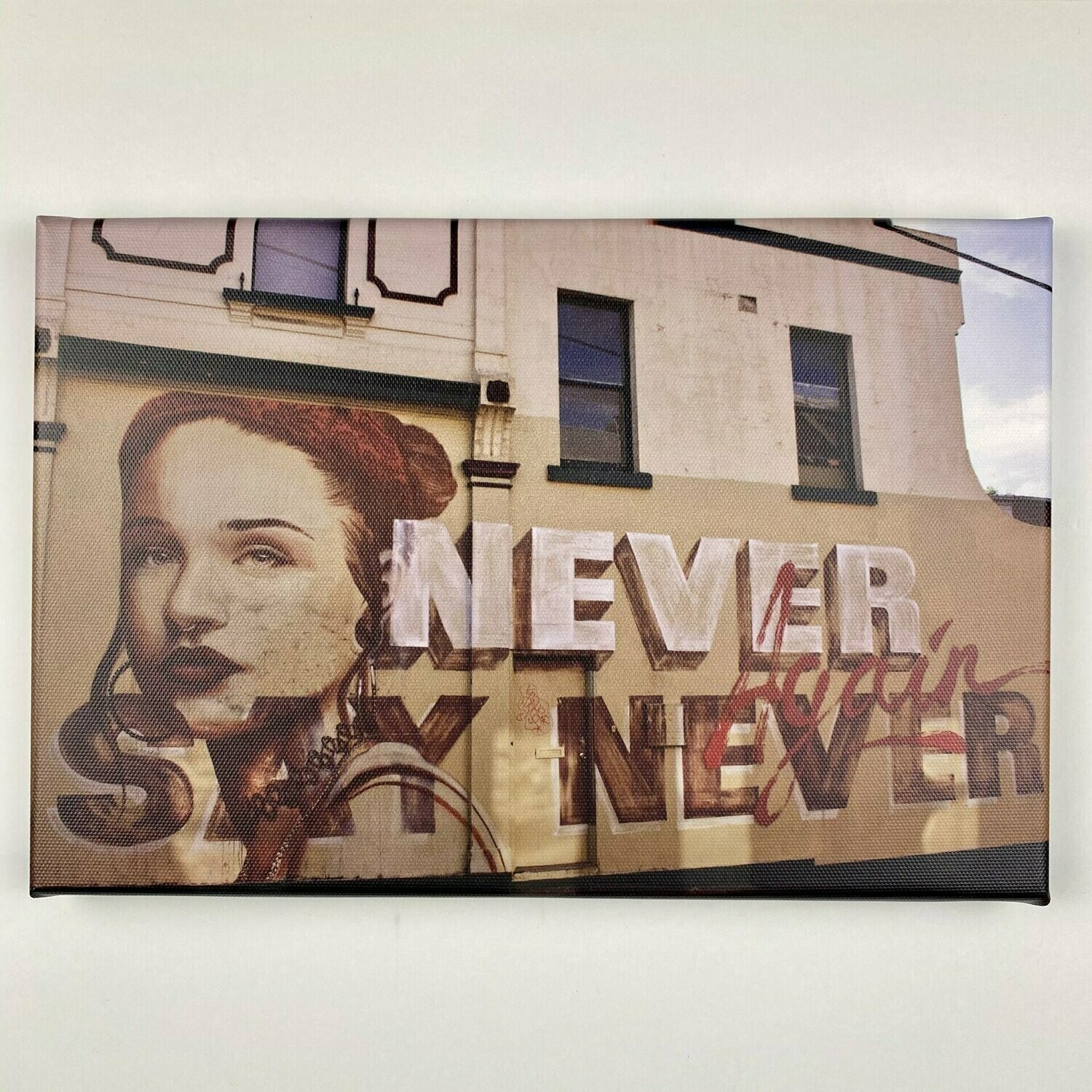 Never Say Never I Leinwand I Streetart Print