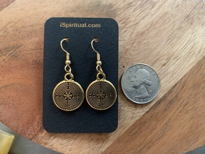 Earrings: Double sided Chartres - gold plated