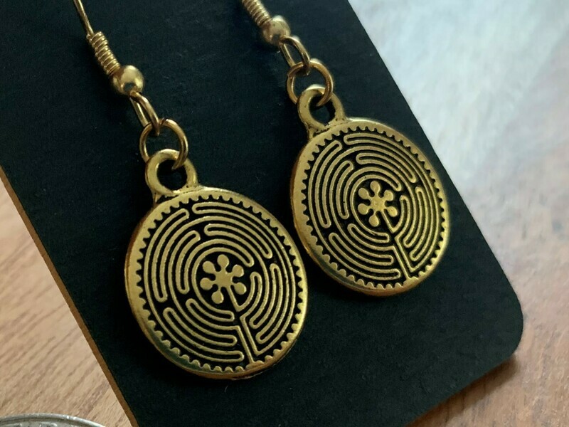 Earrings: Double sided Chartres - gold plated
