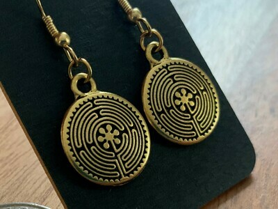Earrings: Double sided Chartres - gold plated