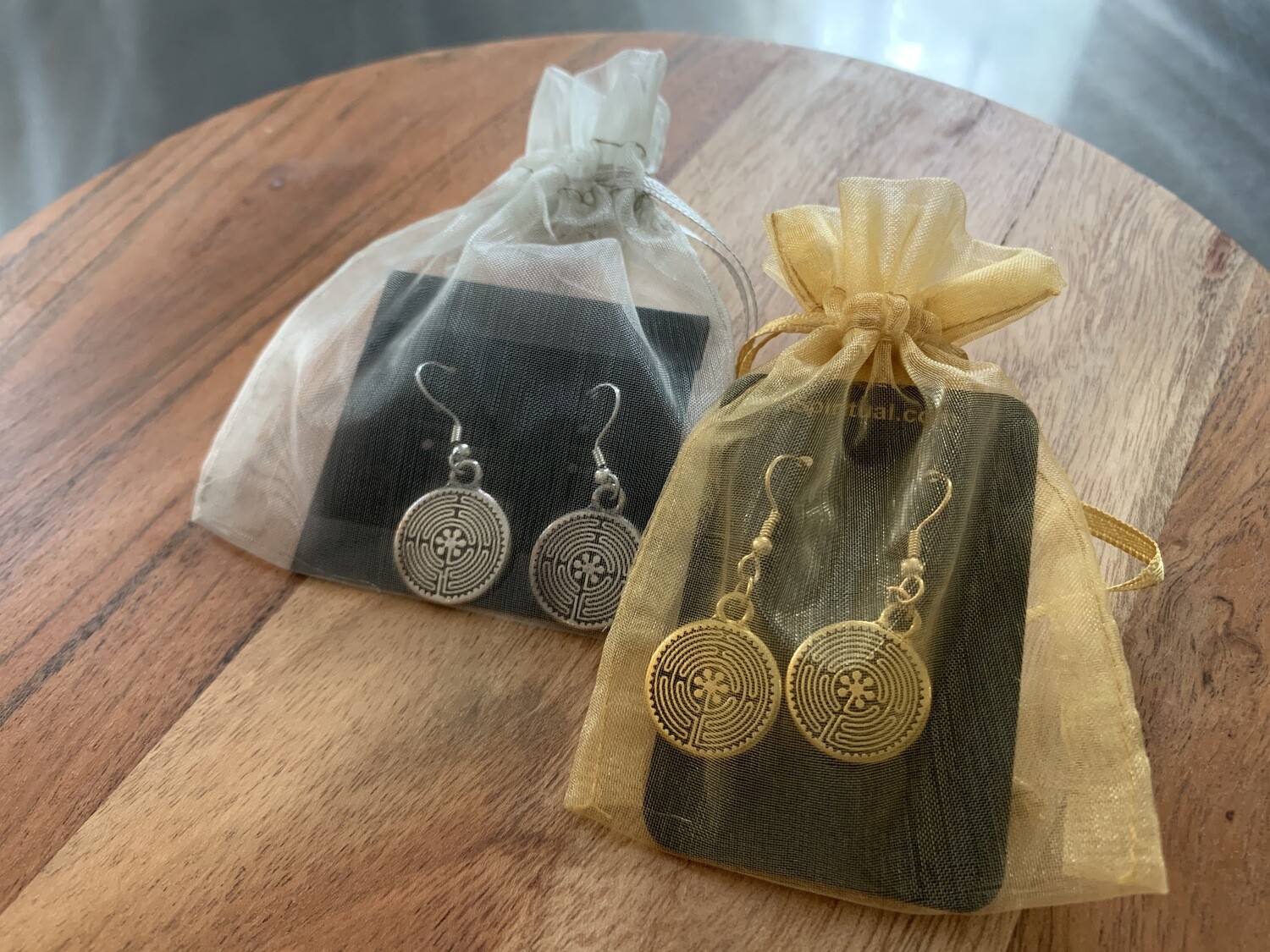 Earrings: Double sided Chartres - gold plated
