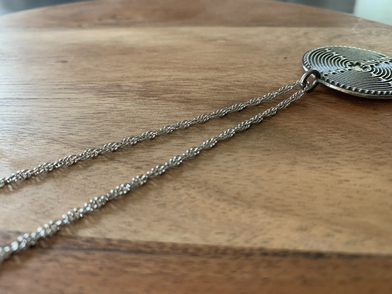 Necklace: Pewter Single Sided Chartres Labyrinth
