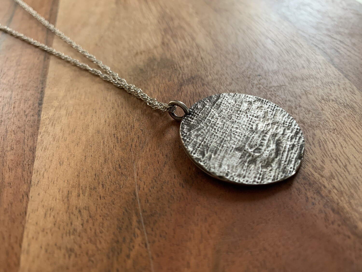Necklace: Pewter Single Sided Chartres Labyrinth